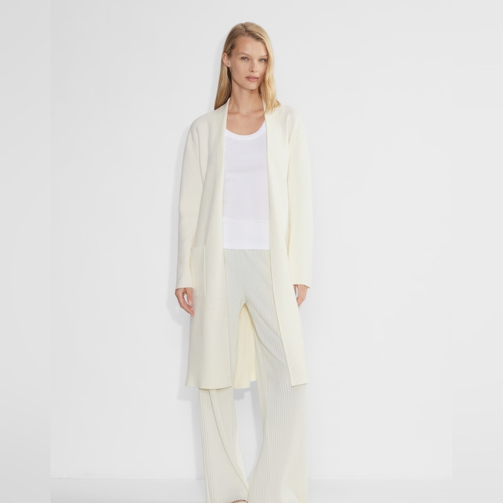 Babaton by Aritzia Ty Cardigan Belted Duster in Cream / Light Birch Size XXS - Picture 2 of 15